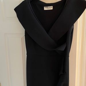 Designer black evening gown